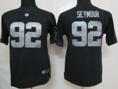 Nike Black youths Game Jersey Oakland Raiders 92 Richard Seymour